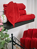 Полотенце махровое Red, без рисунка, красный