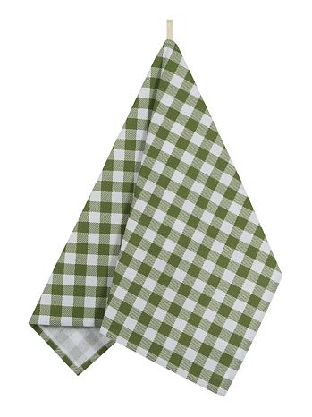 Полотенце кухонное Green check, клетка, зеленый