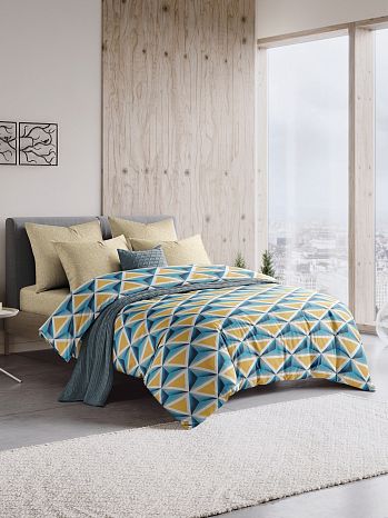 Постельное белье Bright ornament, поплин, геометрия, желтый