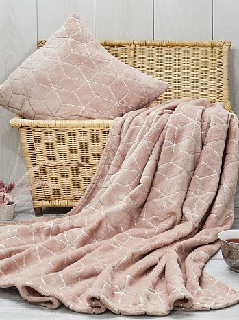 Плед Dusty rose, геометрия, розовый