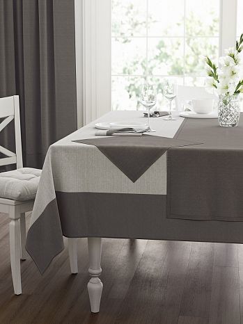 Скатерть Linen grey combi, комби, серый