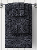 Полотенце махровое Illusion, круги, черный