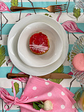 Дорожка столовая Flamingo, птицы, розовый