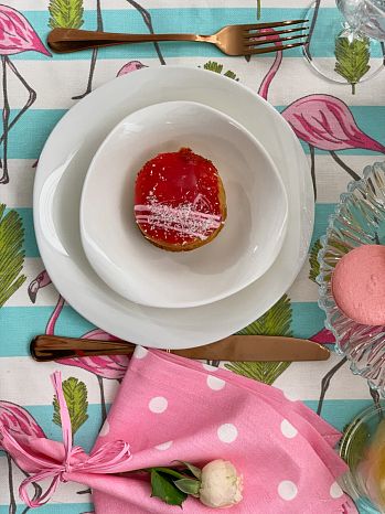 Дорожка столовая Flamingo, птицы, розовый