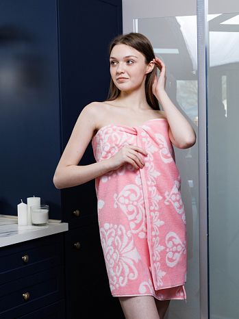 Полотенце махровое Virginia pink, узоры, розовый