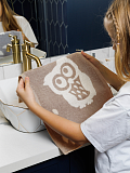 Полотенце махровое Filin beige, совы, бежевый
