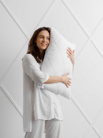 Подушка Soft, холлофайбер, без рисунка, белый