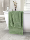 Набор полотенец махровых Green check, без рисунка, зеленый