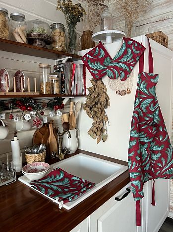 Фартук Fir, узоры, красный