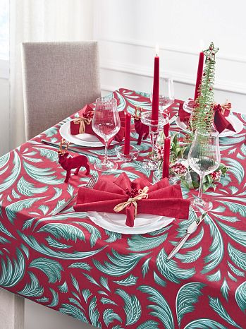 Скатерть Fir, узоры, красный