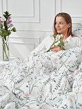 Постельное белье Gardenia, бязь, листья, белый