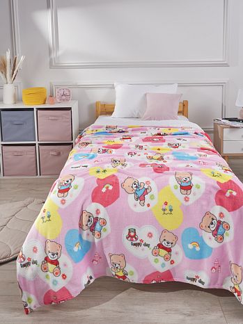 Плед Happy teddy bear, медведь, розовый