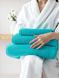 Полотенце махровое Turquoise, без рисунка, бирюзовый