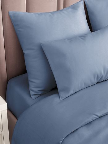 Набор наволочек Wave, сатин, без рисунка, синий