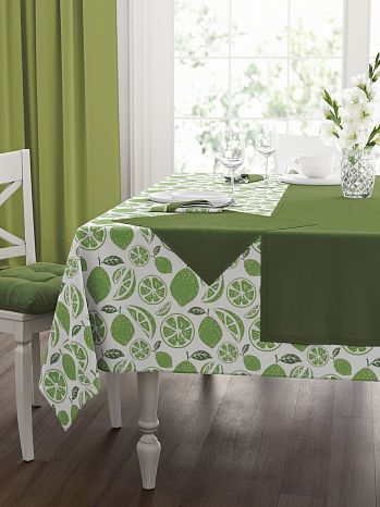 Набор кухонный (скатерть+салфетки 4 шт.) Mojito, цитрус, зеленый