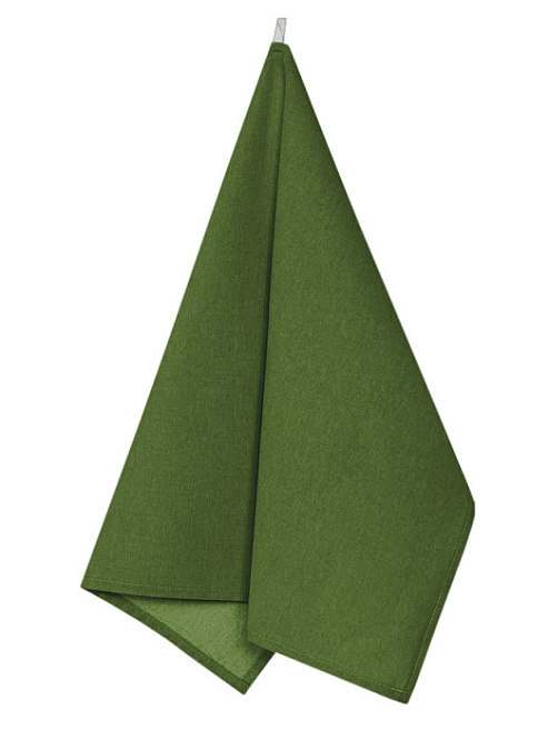 Полотенце кухонное Leaf green, без рисунка, зеленый вертик