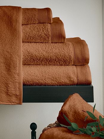 Полотенце махровое Chestnut, без рисунка, коричневый