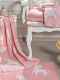 Полотенце махровое Unicorn, единороги, розовый