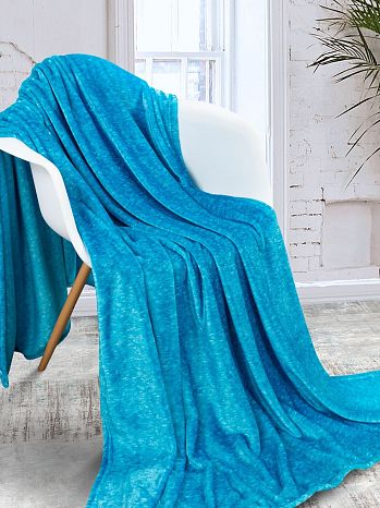 Плед Atlantic, без рисунка, голубой