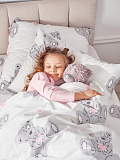 Постельное белье Teddy, бязь, мишки, белый
