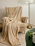 Плед Luxe beige/gold, полосы, бежевый