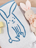 Полотенце махровое Fluffy blue, кролики, синий