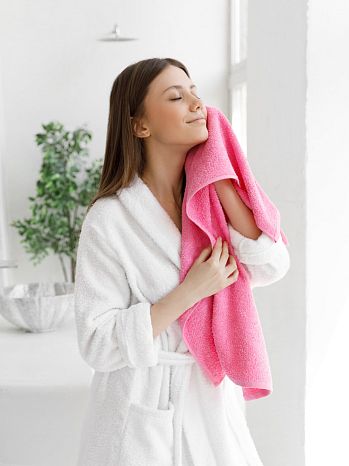 Набор полотенец махровых Pink crystal, без рисунка, розовый