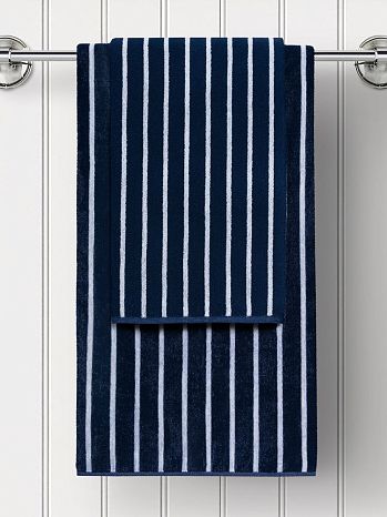 Полотенце махровое Sailor, полосы, синий
