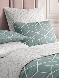 Постельное белье Lounge green, бязь, геометрия, зеленый