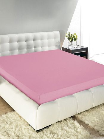 Простыня на резинке Purple, ткань трикотажная, без рисунка, розовый