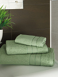 Набор полотенец махровых Green check, без рисунка, зеленый