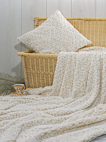 Плед Cashmere gold, орнамент, золото