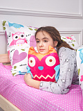 Подушка декоративная Owl, совы, розовый