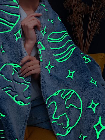 Плед Planets, космос, синий