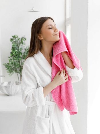 Полотенце махровое Pink crystal, без рисунка, розовый