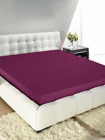 Простыня на резинке Ruby, ткань трикотажная, без рисунка, фиолетовый