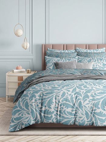 Постельное белье Happy winter, поплин, новогодний, голубой