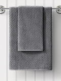 Полотенце махровое Graphite, керби, серый
