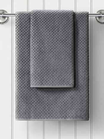 Полотенце махровое Graphite, керби, серый
