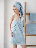 Полотенце махровое Sky blue, без рисунка, голубой
