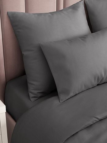 Набор наволочек Black pearl, сатин, без рисунка, серый