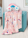 Плед Happy unicorn, единороги, розовый