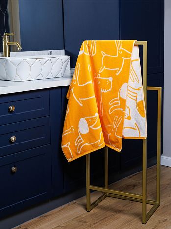 Полотенце махровое Good boy, собачки, оранжевый