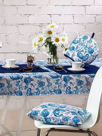 Набор кухонный (скатерть+салфетки 4 шт.) Bluebird, птицы, синий