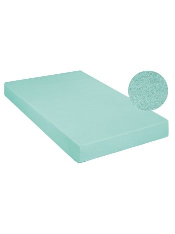 Простыня на резинке Menthol, ткань трикотажная махровая, без рисунка, зеленый