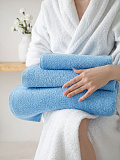 Полотенце махровое Florentine blue, без рисунка, голубой