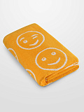 Полотенце махровое Smile, смайл, оранжевый