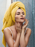 Полотенце махровое Yellow, без рисунка, желтый