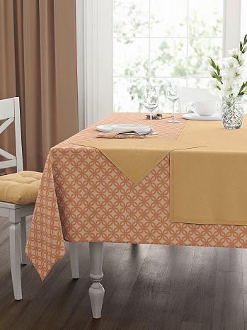 Скатерть Blossom peach, без рисунка, оранжевый
