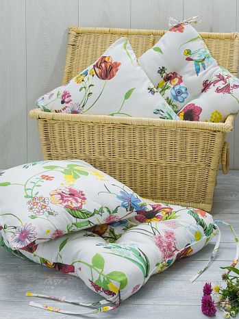 Подушка декоративная на молнии Flowers, цветы, мультиколор